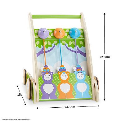 Melissa & Doug First Play Wooden Ring and Ding Forest Friends Push Toy with Bells
