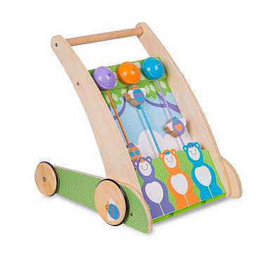 Melissa & Doug First Play Wooden Ring and Ding Forest Friends Push Toy with Bells