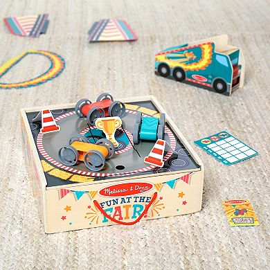 Melissa & Doug Fun at the Fair! Wooden Ring of Fire Stunt Jumper Cars Game
