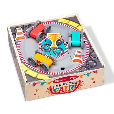 Melissa & Doug Fun at the Fair! Wooden Ring of Fire Stunt Jumper Cars Game