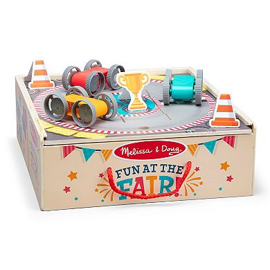 Melissa & Doug Fun at the Fair! Wooden Ring of Fire Stunt Jumper Cars Game