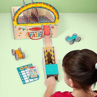 Melissa & Doug Fun at the Fair! Wooden Ring of Fire Stunt Jumper Cars Game