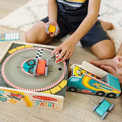 Melissa & Doug Fun at the Fair! Wooden Ring of Fire Stunt Jumper Cars Game