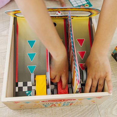 Melissa & Doug Fun at the Fair! Wooden Ring of Fire Stunt Jumper Cars Game