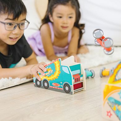 Melissa & Doug Fun at the Fair! Wooden Ring of Fire Stunt Jumper Cars Game