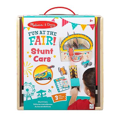 Melissa & Doug Fun at the Fair! Wooden Ring of Fire Stunt Jumper Cars Game