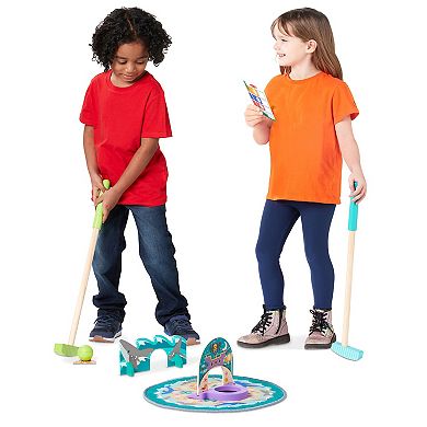 Melissa & Doug Fun at the Fair! Mini Golf Play Set – 3 Multi-Themed Holes and Wooden Obstacles