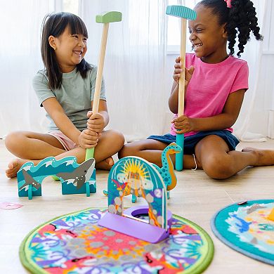 Melissa & Doug Fun at the Fair! Mini Golf Play Set – 3 Multi-Themed Holes and Wooden Obstacles