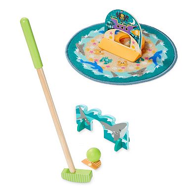 Melissa & Doug Fun at the Fair! Mini Golf Play Set – 3 Multi-Themed Holes and Wooden Obstacles