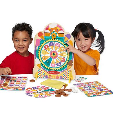 Melissa & Doug Fun at the Fair! Wooden Double-Sided Roulette & Plinko Games