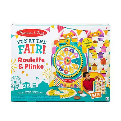 Melissa & Doug Fun at the Fair! Wooden Double-Sided Roulette & Plinko Games