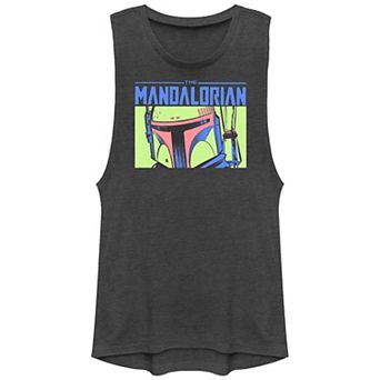 Juniors' Star Wars The Mandalorian Boba Fett Closeup Graphic Tank Top