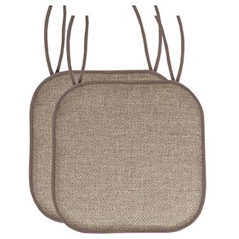 Sweet Home Cameron Memory Foam Non-Slip Chair Cushion Pad with Ties 2 Pack
