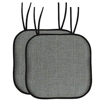 Sweet Home Cameron Memory Foam Non-Slip Chair Cushion Pad with Ties 2 Pack