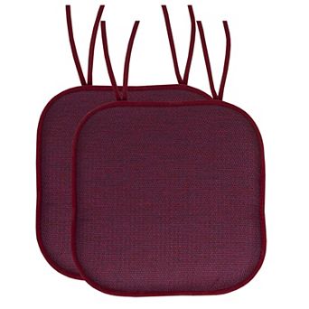 Sweet Home Cameron Memory Foam Non-Slip Chair Cushion Pad with Ties 2 Pack