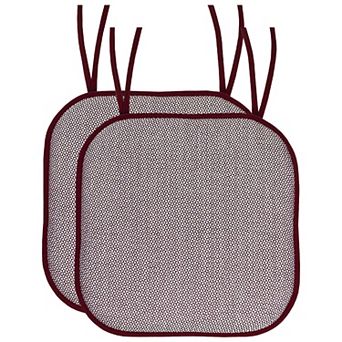 Sweet Home Cameron Memory Foam Non-Slip Chair Cushion Pad with Ties 2 Pack