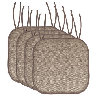 Sweet Home Cameron Memory Foam Non-Slip Chair Cushion Pad with Ties 4 Pack