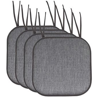 Sweet Home Cameron Memory Foam Non-Slip Chair Cushion Pad with Ties 4 Pack