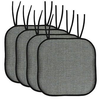 Sweet Home Cameron Memory Foam Non-Slip Chair Cushion Pad with Ties 4 Pack
