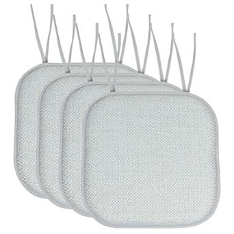 Sweet Home Cameron Memory Foam Non-Slip Chair Cushion Pad with Ties 4 Pack