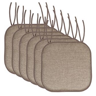 Sweet Home Cameron Memory Foam Non-Slip Chair Cushion Pad with Ties 6 Pack