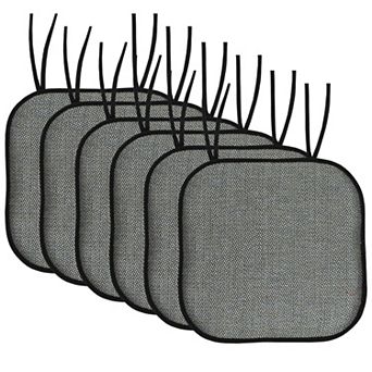 Sweet Home Cameron Memory Foam Non-Slip Chair Cushion Pad with Ties 6 Pack