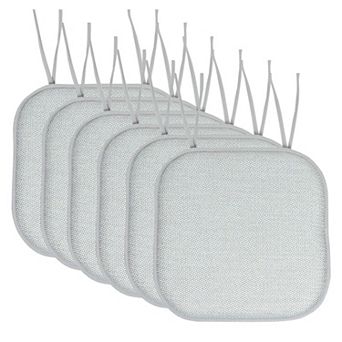Sweet Home Cameron Memory Foam Non-Slip Chair Cushion Pad with Ties 6 Pack