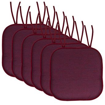 Sweet Home Cameron Memory Foam Non-Slip Chair Cushion Pad with Ties 6 Pack