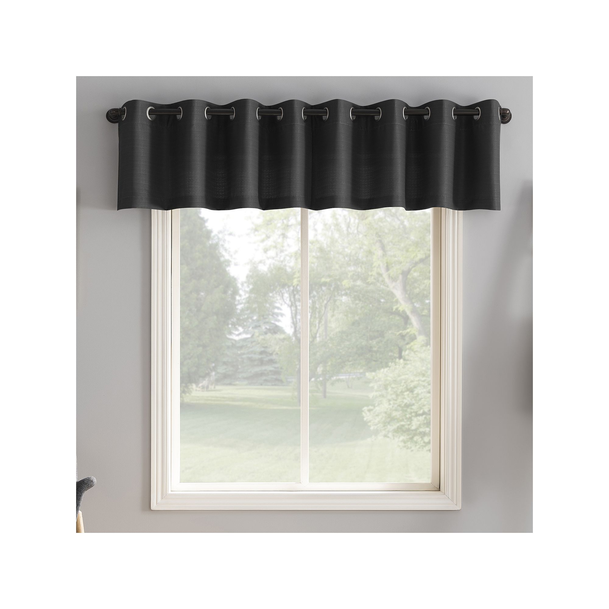 The Big One® Matthew Textured Casual Grommet Single Curtain Valance, Gray
