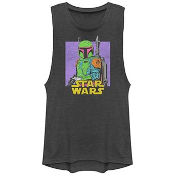 Juniors' Star Wars Neon Boba Fett Graphic Tank Top