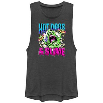 Juniors' Ghostbusters Hot Dogs And Slime Graphic Tank Top