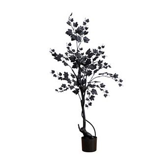 nearly natural 4-ft. Halloween Black Maple Artificial Fall Tree