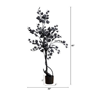 nearly natural 4-ft. Halloween Black Maple Artificial Fall Tree