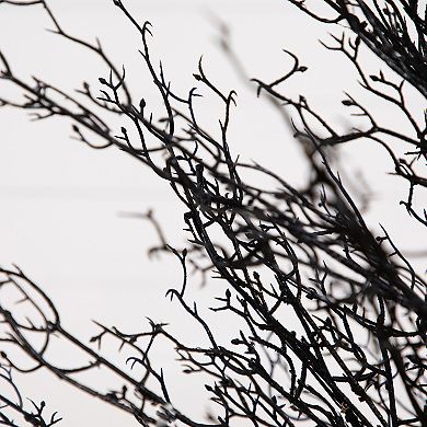 nearly natural 4-ft. Pre-Lit Halloween Black Twig Artificial Fall Tree in Burlap Planter