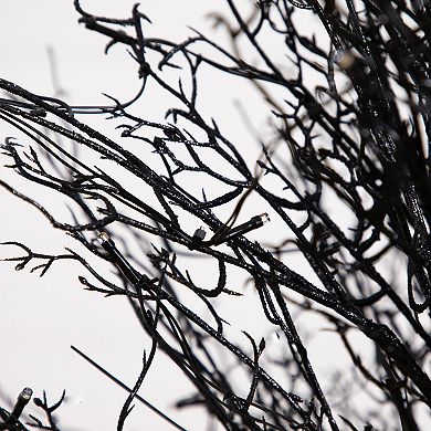 nearly natural 5-ft. Pre-Lit Halloween Black Twig Artificial Fall Tree in Burlap Planter