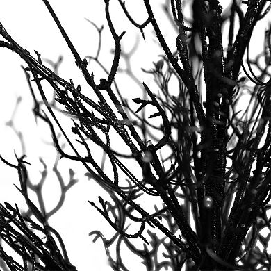 nearly natural 3-ft. Pre-Lit Halloween Black Twig Artificial Fall Tree in Burlap Planter