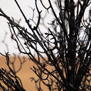 nearly natural 3-ft. Pre-Lit Halloween Black Twig Artificial Fall Tree in Burlap Planter