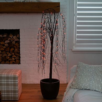nearly natural 5-ft. Pre-Lit Halloween Black Willow Artificial Fall Tree