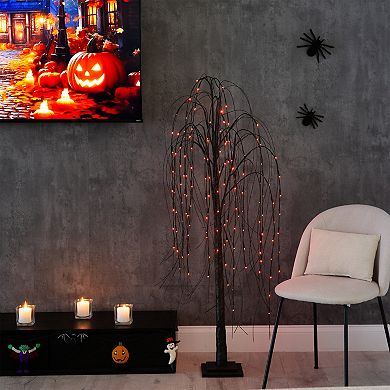 nearly natural 5-ft. Pre-Lit Halloween Black Willow Artificial Fall Tree