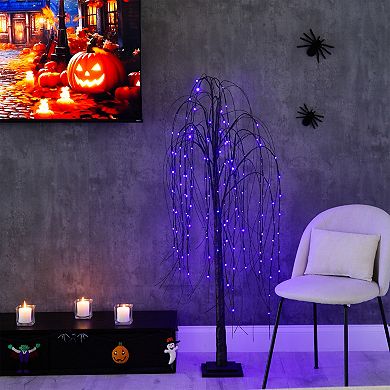 nearly natural 5-ft. Pre-Lit Halloween Black Willow Artificial Fall Tree