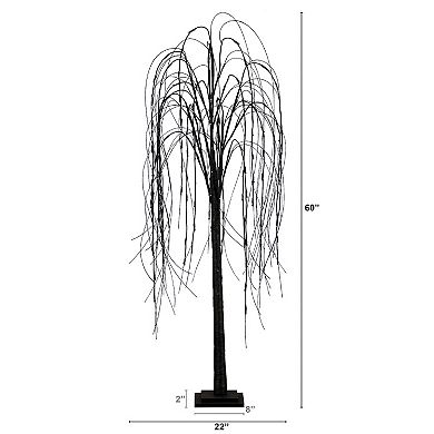 nearly natural 5-ft. Pre-Lit Halloween Black Willow Artificial Fall Tree