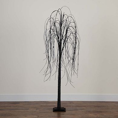 nearly natural 6-ft. Pre-Lit Halloween Black Willow Artificial Fall Tree