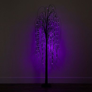 nearly natural 6-ft. Pre-Lit Halloween Black Willow Artificial Fall Tree
