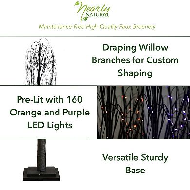 nearly natural 6-ft. Pre-Lit Halloween Black Willow Artificial Fall Tree