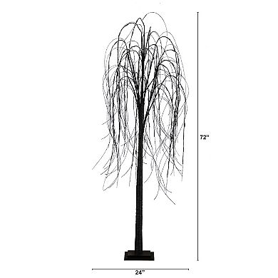 nearly natural 6-ft. Pre-Lit Halloween Black Willow Artificial Fall Tree