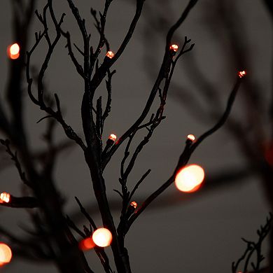 nearly natural 6-ft. Pre-Lit Halloween Black Twig Artificial Fall Tree