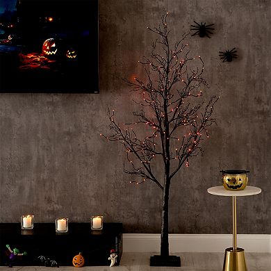 nearly natural 6-ft. Pre-Lit Halloween Black Twig Artificial Fall Tree