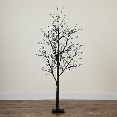 nearly natural 6-ft. Pre-Lit Halloween Black Twig Artificial Fall Tree