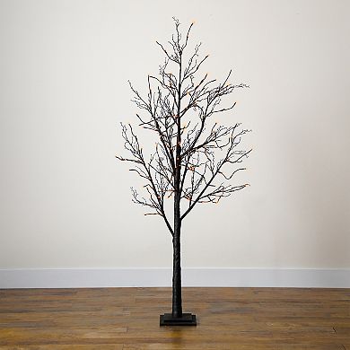 nearly natural 6-ft. Pre-Lit Halloween Black Twig Artificial Fall Tree