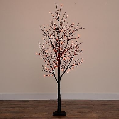 nearly natural 6-ft. Pre-Lit Halloween Black Twig Artificial Fall Tree